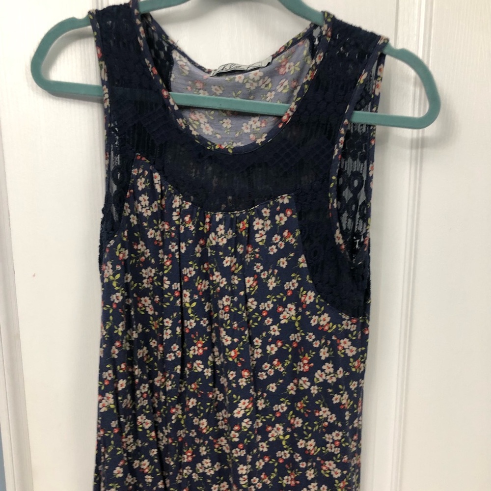 Floral hi lo tank